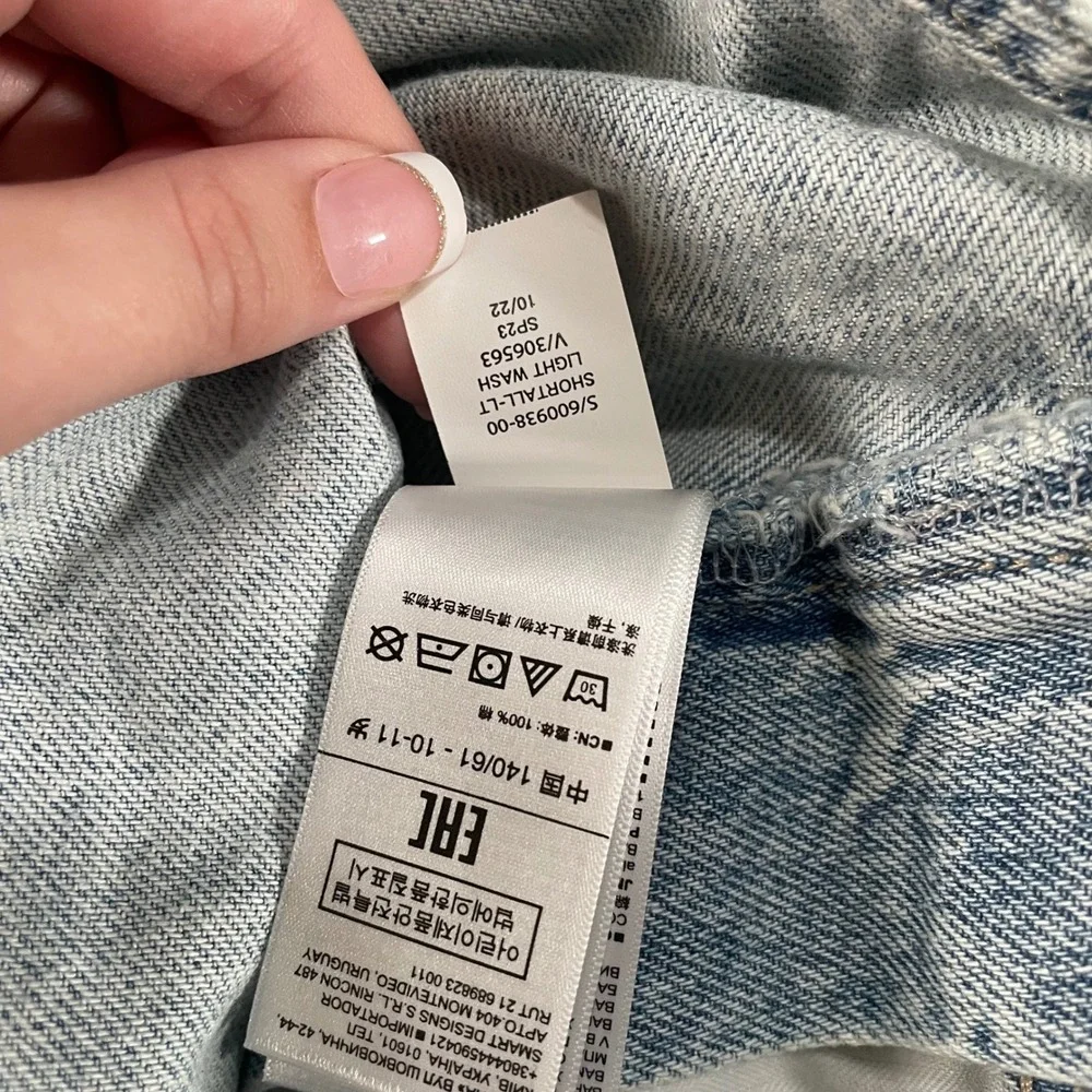 Gap Kids Denim Shortalls Kids Large Light Wash Blue New Distressed Raw Hem